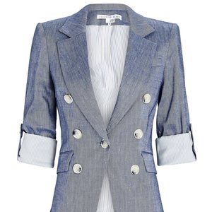 VERONICA BEARD Kelson Chambray Dickey Blazer  - Size 0